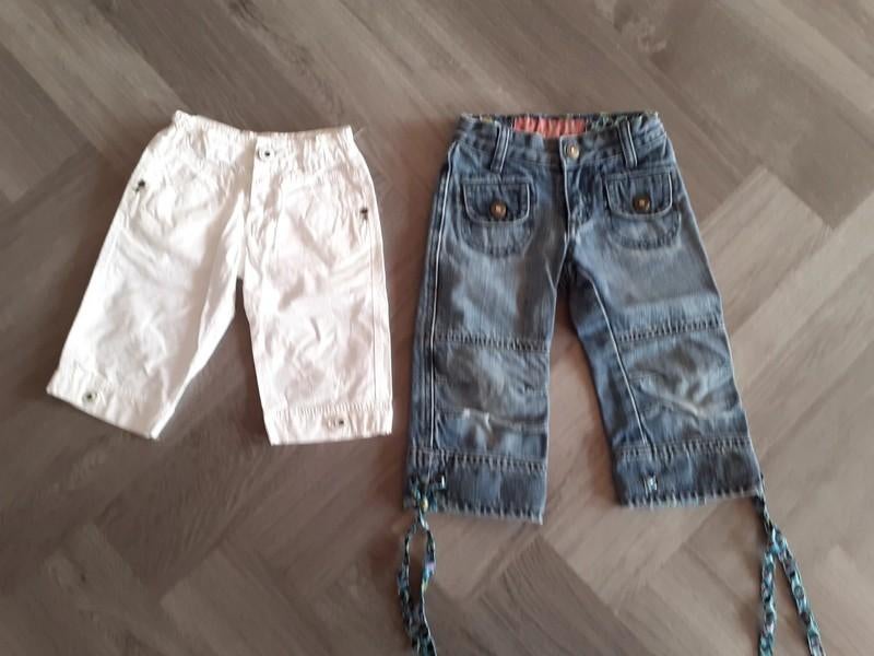 Set Korte / Capri broeken 2x, Maat 104, Ophalen of Verzenden, Gebruikt, Jongen of Meisje, Broek
