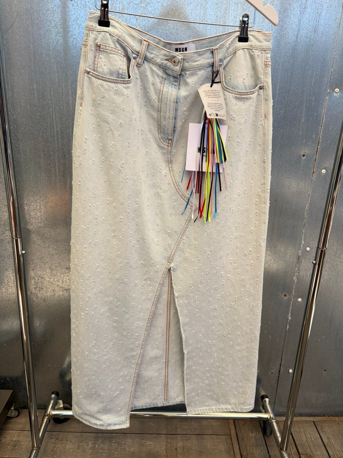 MSGM denim spijker rok it46 - 42 €380 skirt jeans, Kleding | Dames, Blauw, Maat 42/44 (L), Ophalen of Verzenden, Zo goed als nieuw