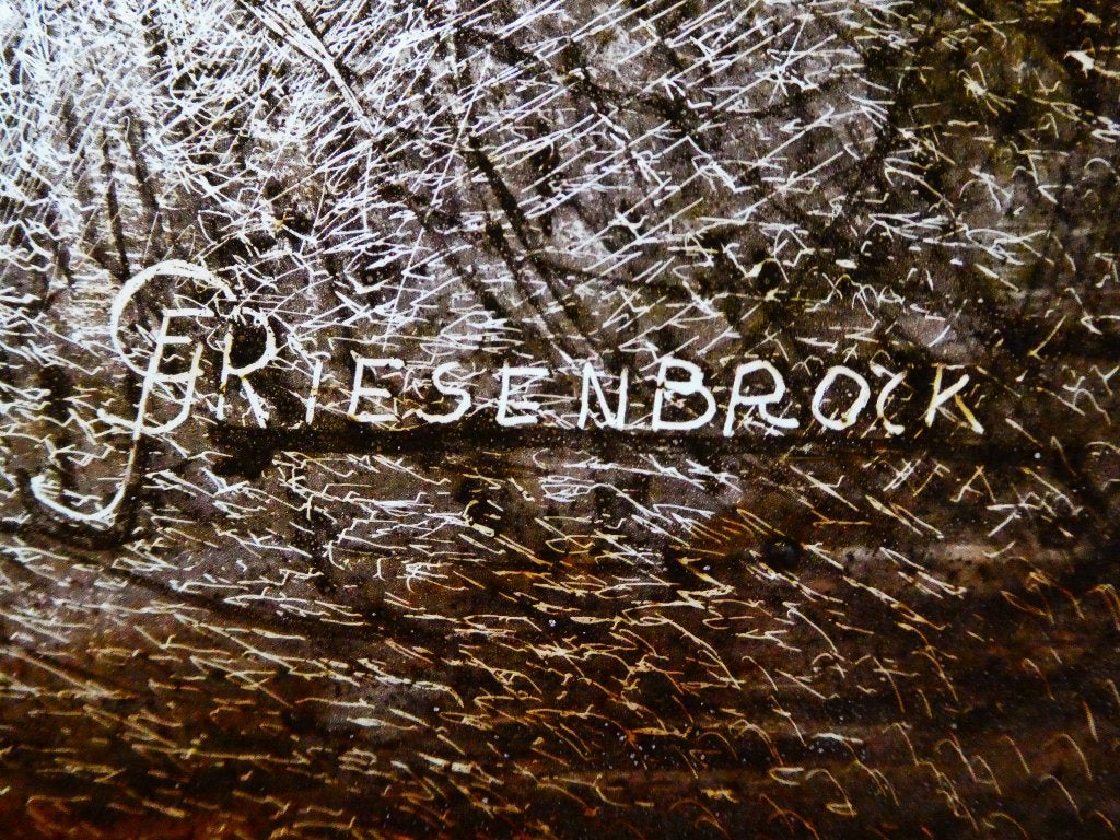 Glas in lood Je Maintiendrai Frans Griesenbrock Marechaussee, Antiek en Kunst, Ophalen