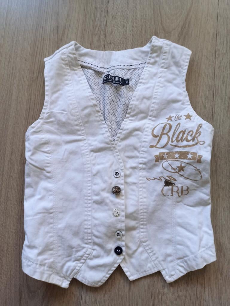 Wit katoenen gilet voor jongens - Maat 122/128, Overige typen, CRB Premium Brand, Ophalen of Verzenden, Zo goed als nieuw