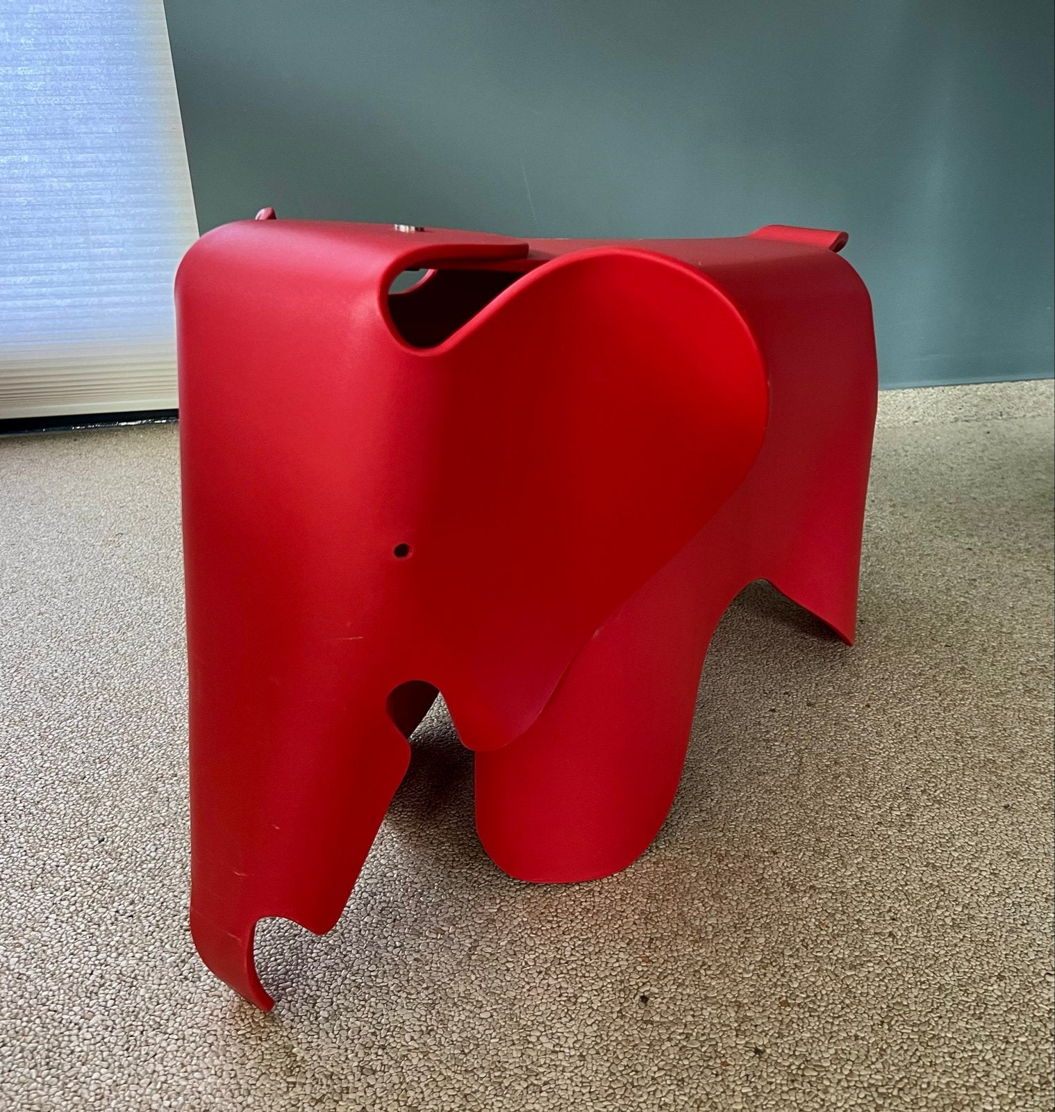 Eames olifant Elephant Rood design kinderstoel/kruk groot, Ophalen, Kunststof, Zo goed als nieuw, Eén
