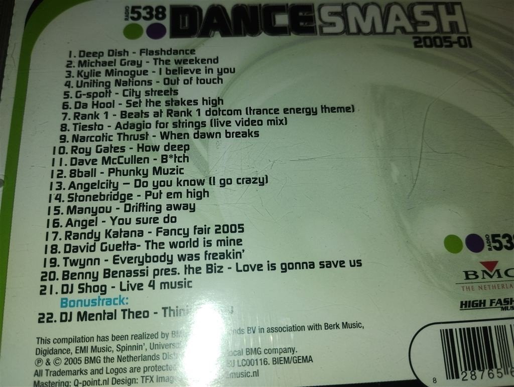 538 Dance Smash 2005 -01, Cd's en Dvd's, Cd's | Verzamelalbums, Ophalen of Verzenden, Zo goed als nieuw