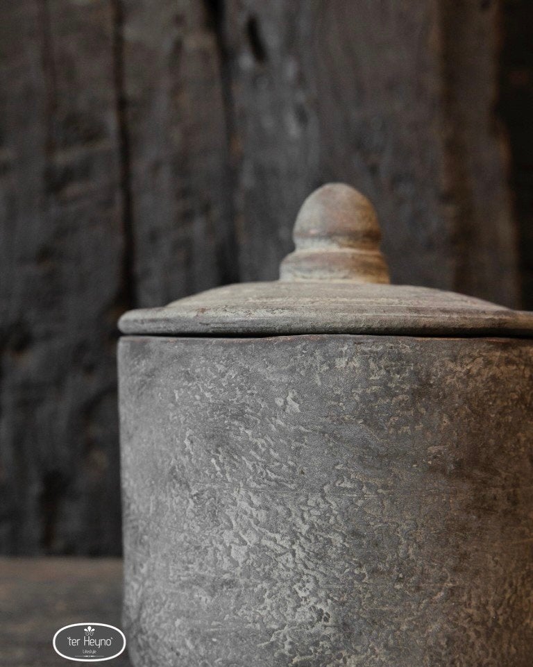 Stenen pot Old Barn steen bakje deksel stoer sober landelijk, Verzenden, Nieuw, Landelijk, Grijs