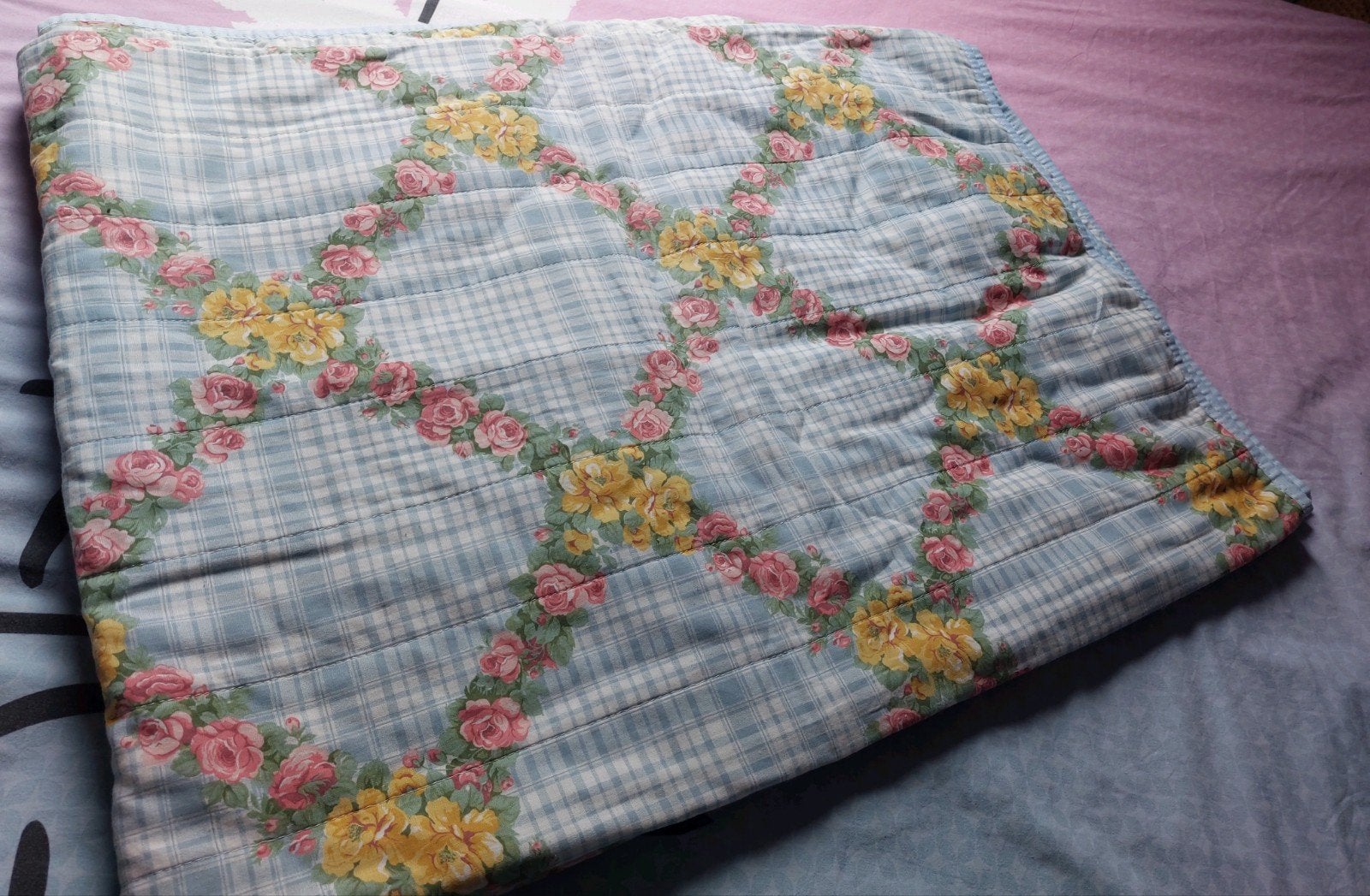 Sprei in romantische stijl, Blauw, Overige typen, Tweepersoons, Ophalen of Verzenden