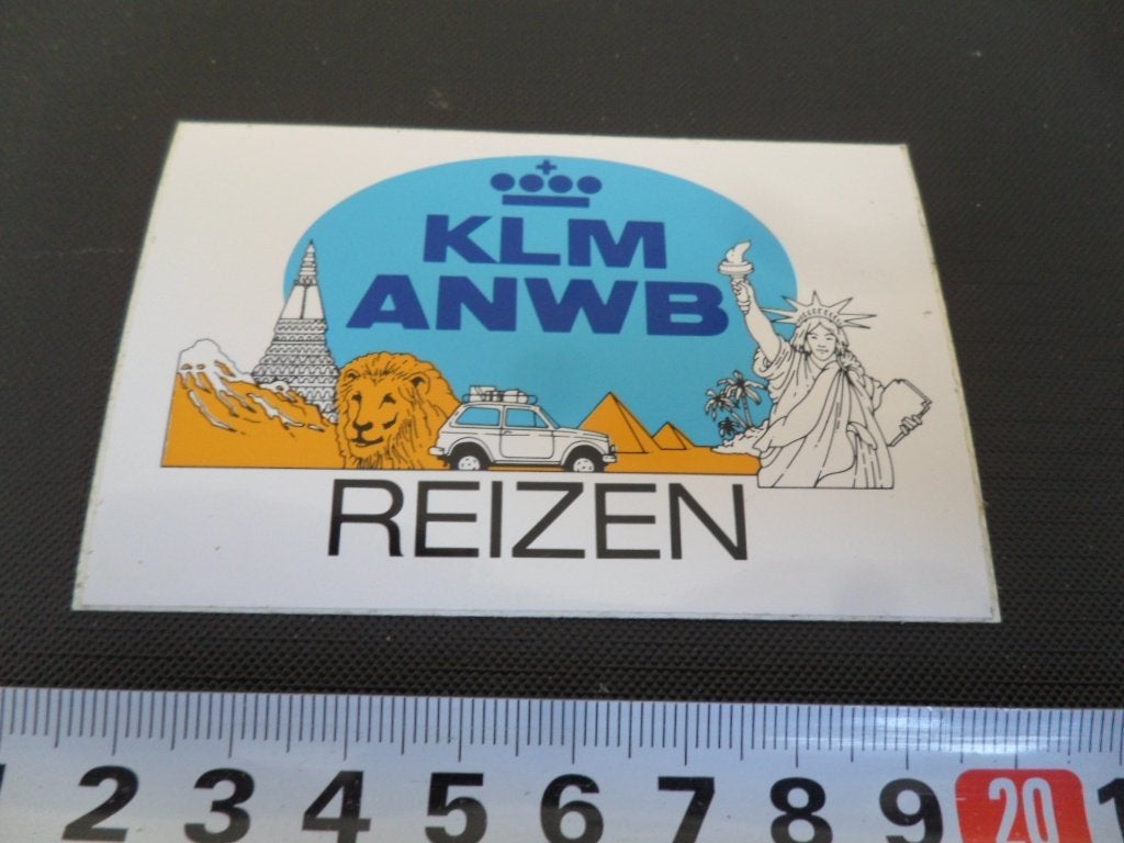 sticker KLM ANWB reizen strip leeuw auto piramides vrijheid*, Verzamelen, Ophalen, Zo goed als nieuw