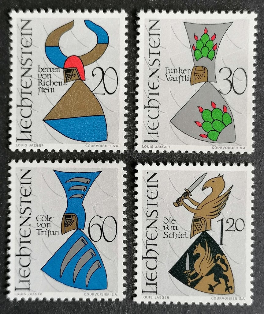 LIECHTENSTEIN - Heraldische wapens 1966, Postzegels en Munten, Ophalen of Verzenden, Overige landen, Postfris