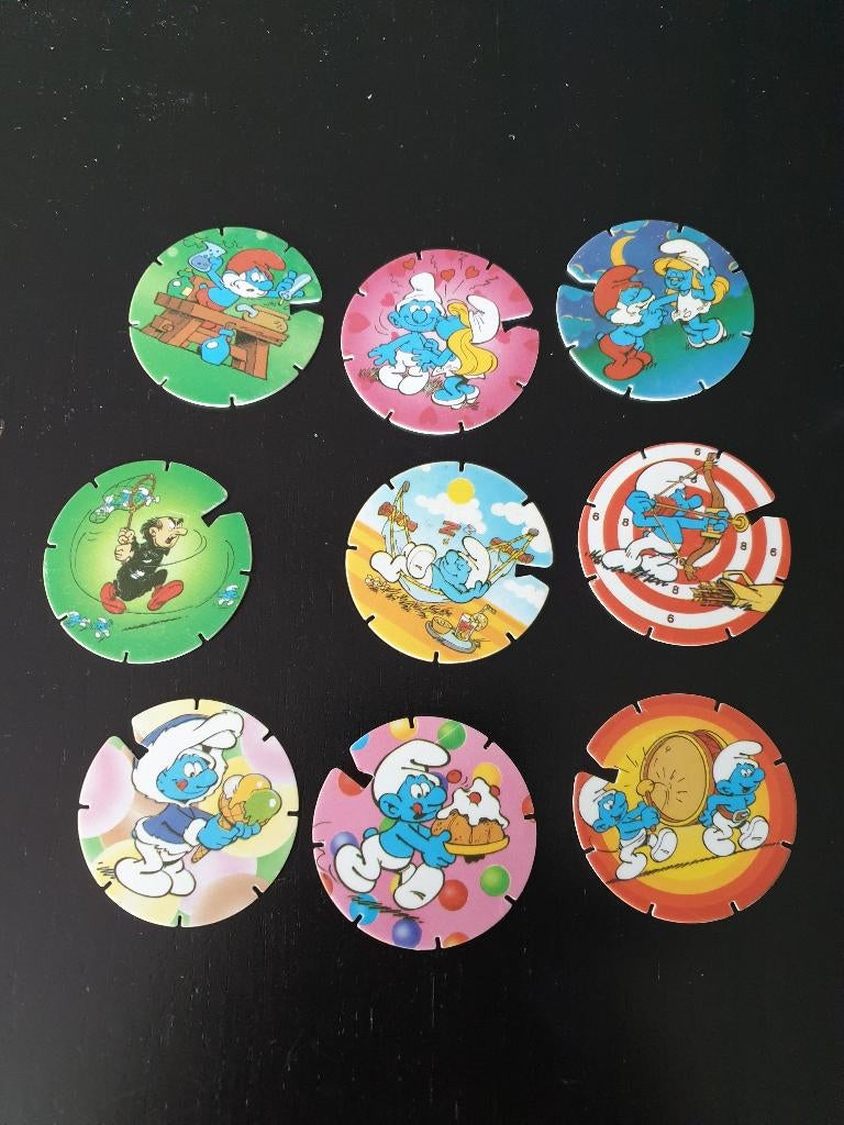 9 Jamin - Jam Caps - Smurfen - (M), Verzamelen, Flippo's, Losse flippo's, Ophalen of Verzenden