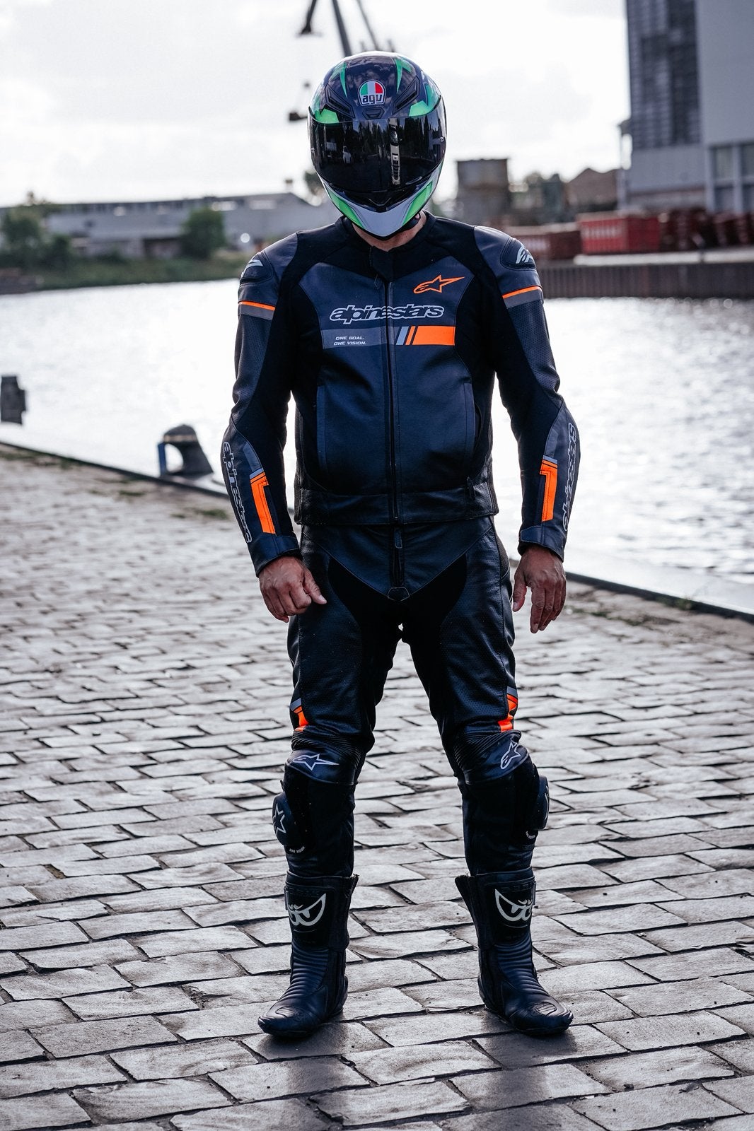 Alpinestars GP Force 2PC Tech-Air Ready leren motorpak 52, Ophalen of Verzenden, Tweedehands, Combipak