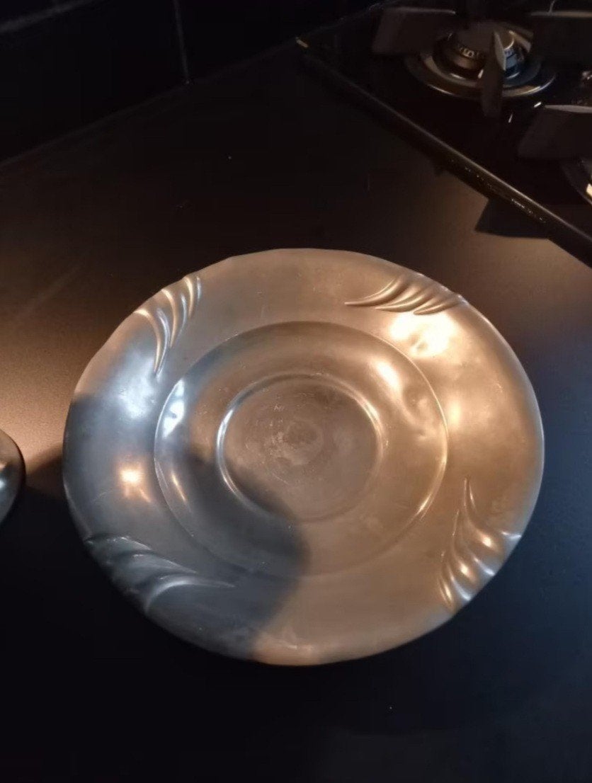 Vintage Tinnen Schaal, Antiek en Kunst, Antiek | Tin, Ophalen of Verzenden