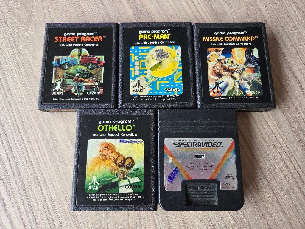Atari spellen (5 stuks) met o.a. Bumper Bash te koop, Spelcomputers en Games, Games | Atari, Gebruikt, 1 speler, Racen en Vliegen