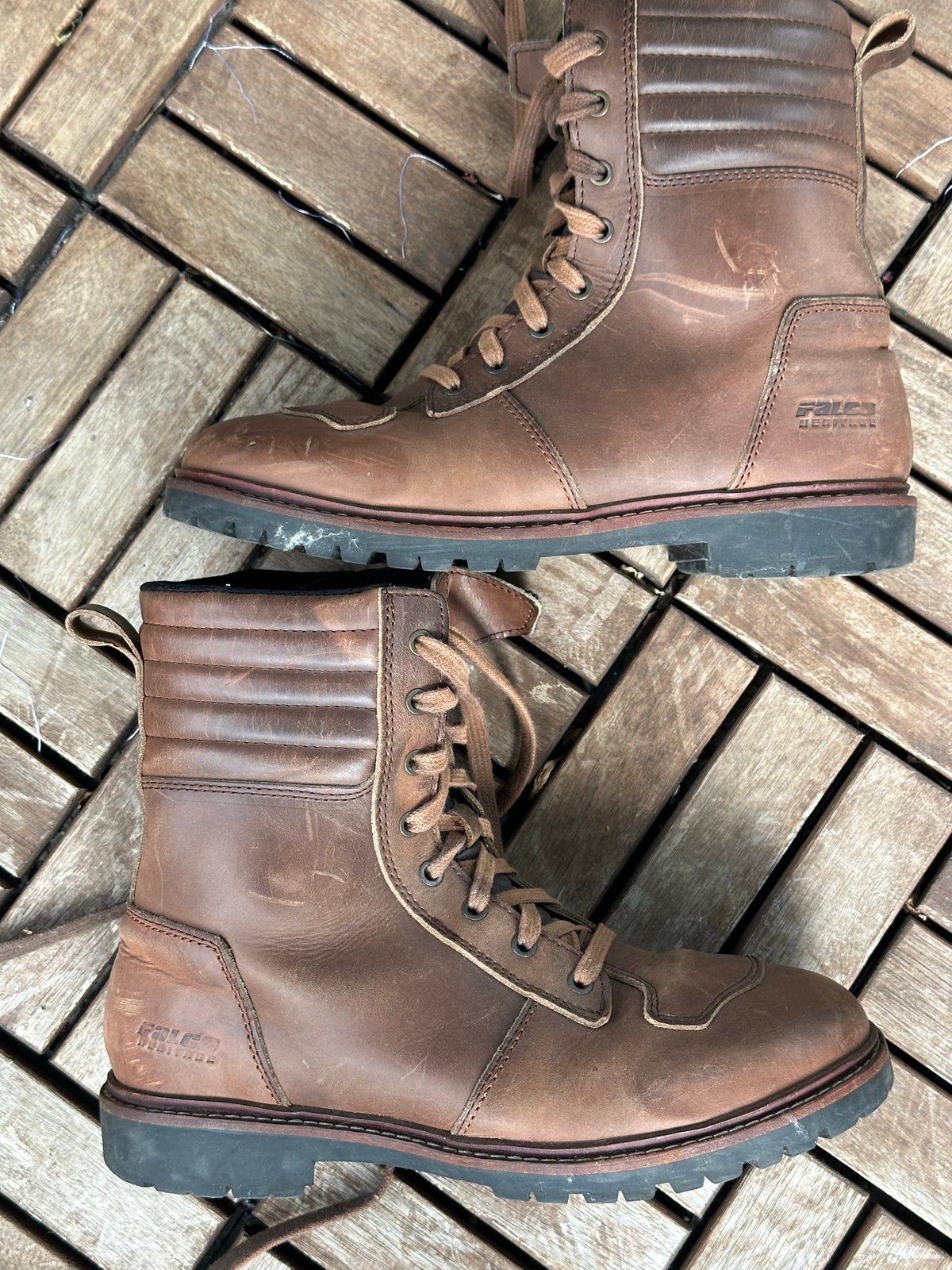 Falco Motorlaarzen - Bruin Leren Veiligheidsschoenen, Ophalen of Verzenden, Gedragen, Bruin, Boots