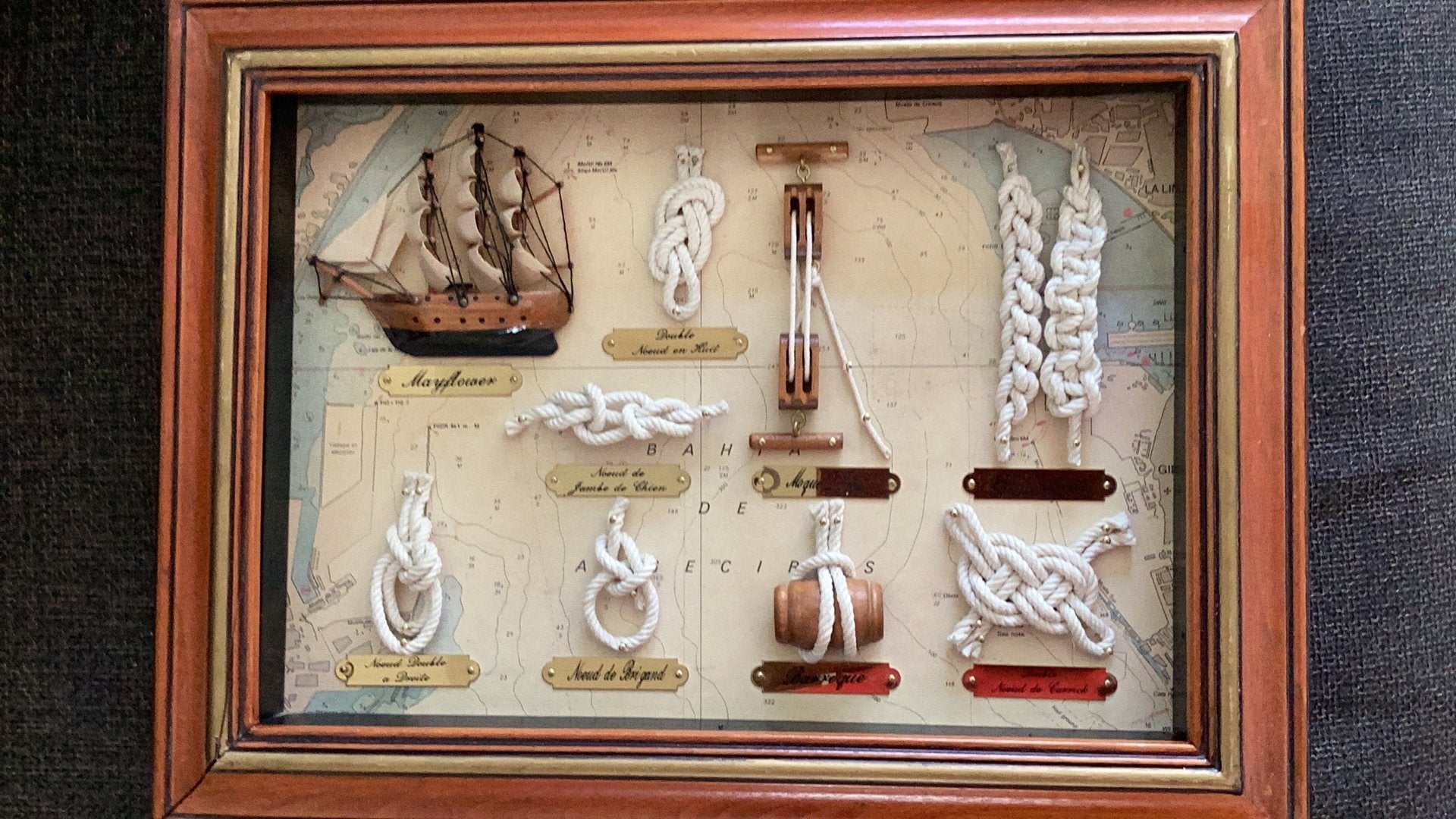 Maritiem knopenbord Ingelijst Mayflower, Ophalen of Verzenden, Zo goed als nieuw, Schaalmodel