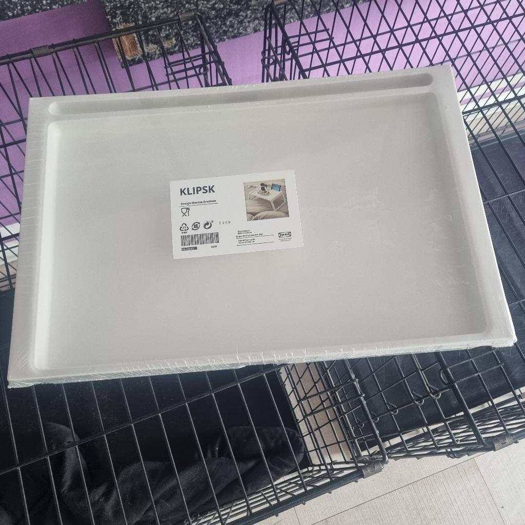 IKEA KLIPSK bedtafeltje wit, Ophalen, Nieuw, Rechthoekig, Overige materialen