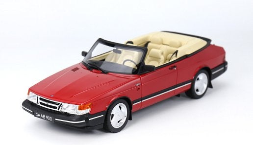 Saab 900 Turbo Cabriolet 1988 Cherry Red 1-18 DNA-Radscale C, Overige merken, Auto, Nieuw, Ophalen of Verzenden