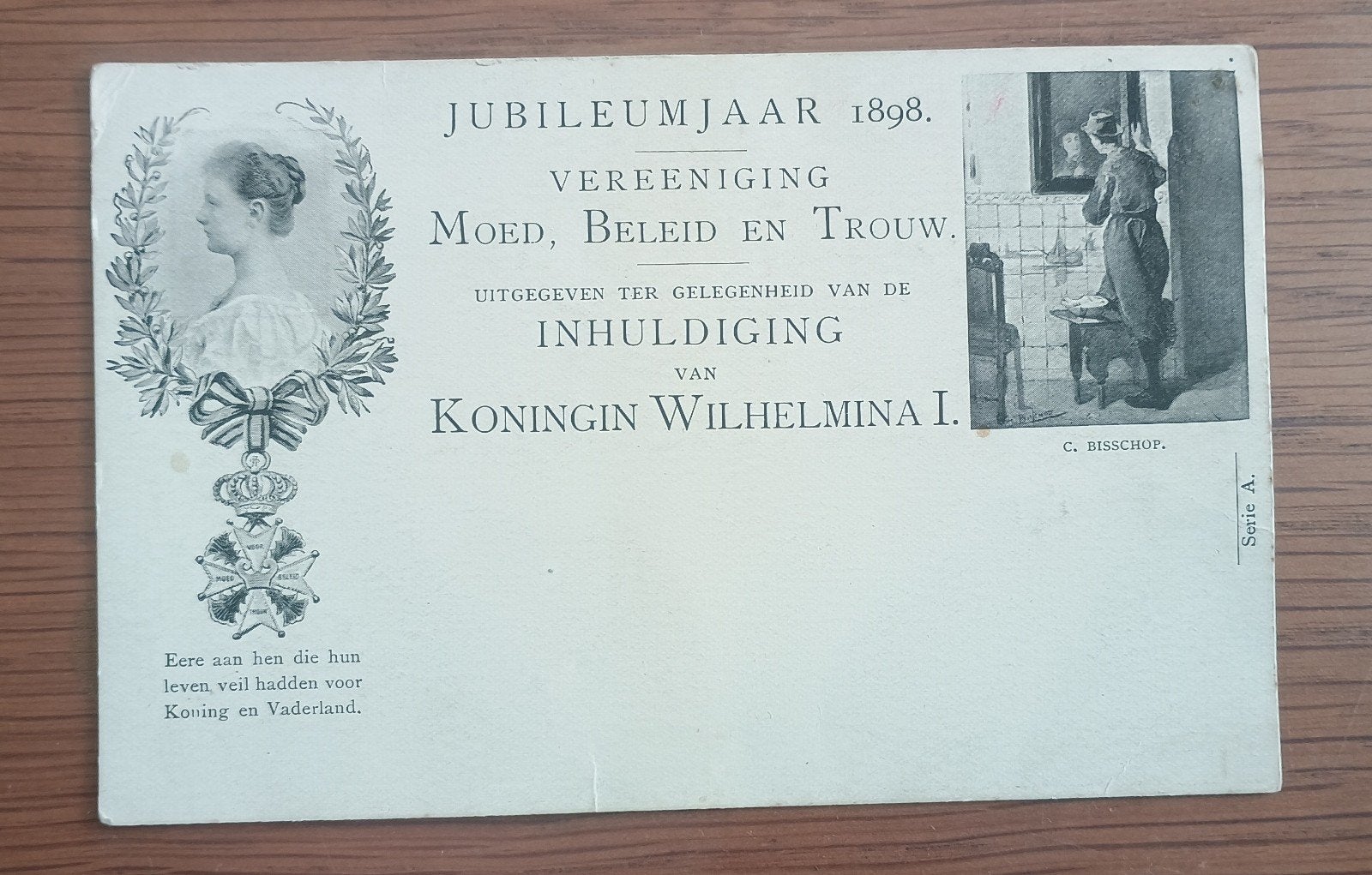 Briefkaart 1898 Vereeniging Moed Beleid Trouw Willemsorde, Verzenden, Voor 1920, Zuid-Holland