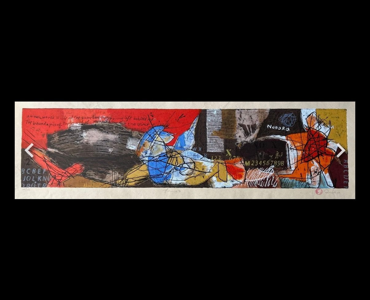 Litho van Mohammad Quraish Flying IV 154/155, Antiek en Kunst, Ophalen