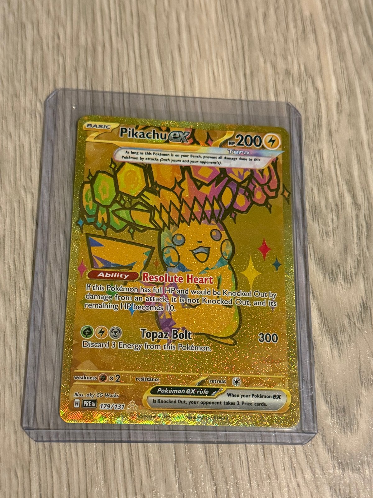 Pikachu EX Gouden Kaart - Pokémon TCG, Ophalen of Verzenden, Zo goed als nieuw, Losse kaart, Foil