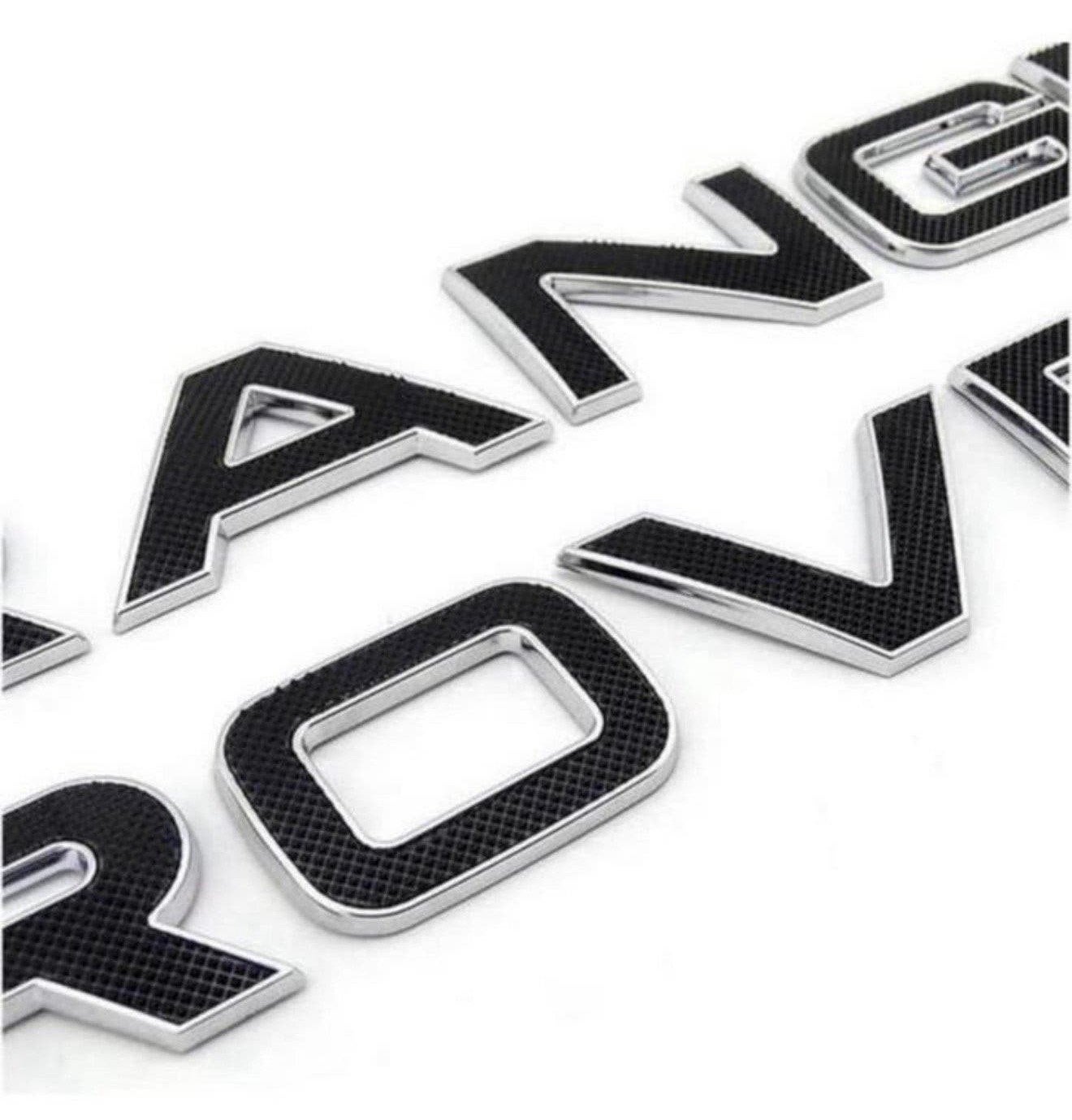 Carbon 3D chroom chrome RANGE ROVER sticker embleem set, Auto diversen, Ophalen of Verzenden, P, P, P