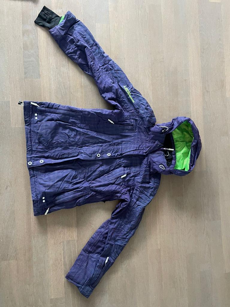 Dames ski-jas maat M - paars/groen geruit, Ophalen of Verzenden, Gedragen, Maat 38/40 (M), Jack