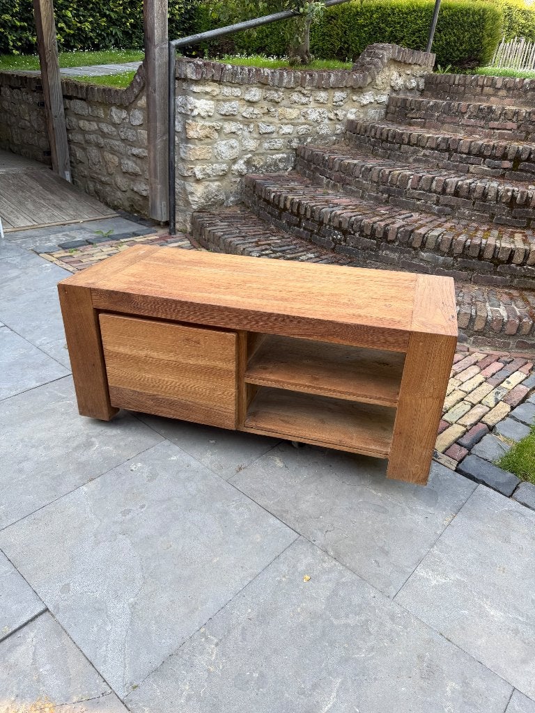 Tv-kastje van teak, Ophalen, Gebruikt, 100 tot 150 cm, Teakhout