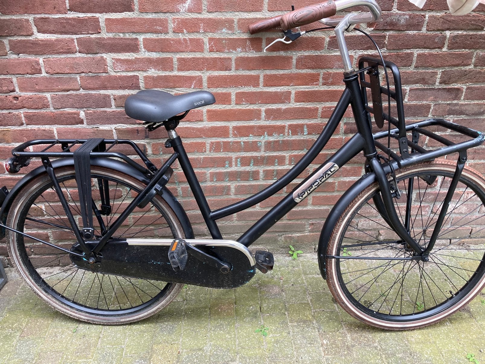 Popal Daily Dutch Basic Meisjesfiets - Mat Zwart, Fietsen en Brommers, Fietsen | Meisjes, Gebruikt, 26 inch of meer, Terugtraprem