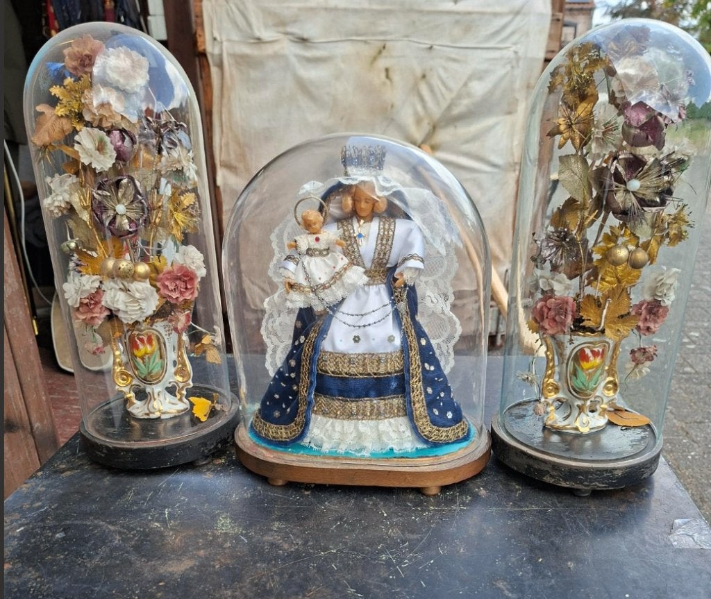 DRIE VINTAGE STOLPEN, Glas, Ophalen of Verzenden, Gebruikt, Set