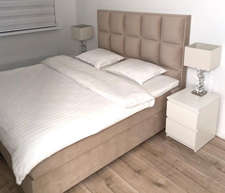 Luxe boxspring 180x200 met opbergruimte + Emma Sleep topper, Ophalen, Zo goed als nieuw, Tweepersoons, Eric Kuster / richmond interior