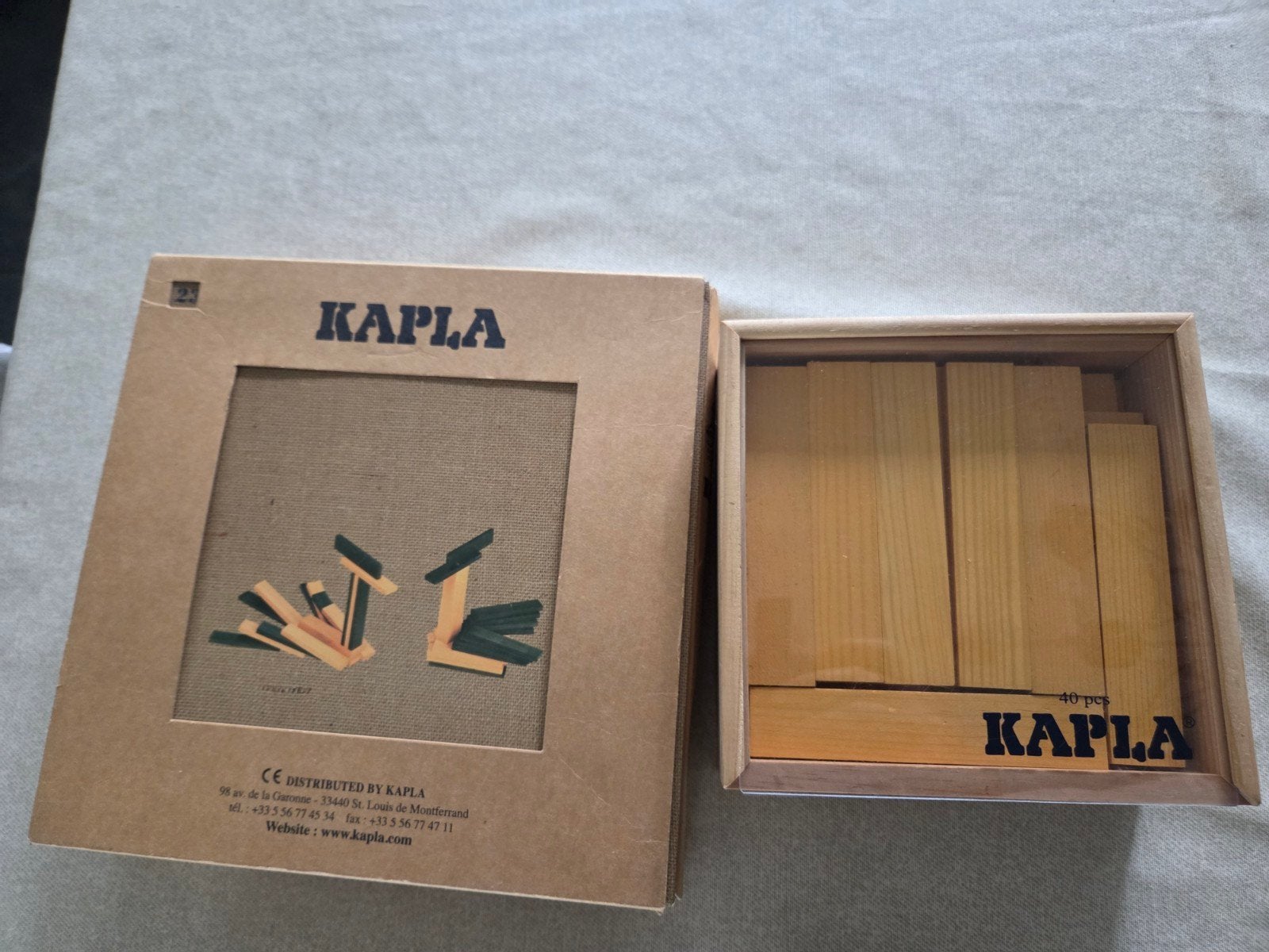 Set Kapla speelgoed - 80 stuks + Boek, Kinderen en Baby's, Speelgoed | Bouwstenen, Ophalen of Verzenden, Zo goed als nieuw