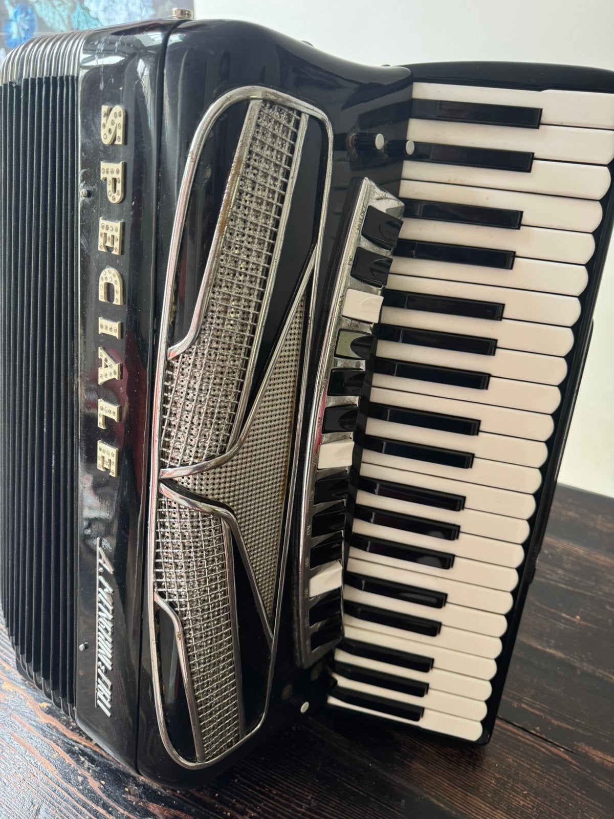 Vintage semi-prof accordeon, izgs. Akoestisch + elektrisch, Muziek en Instrumenten, Overige merken, Met koffer, Zo goed als nieuw