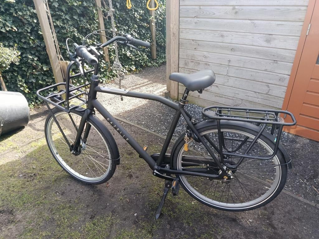 Zwarte Gazelle Heavy Duty herenfiets, Ophalen, Gebruikt, Versnellingen, Schijfrem