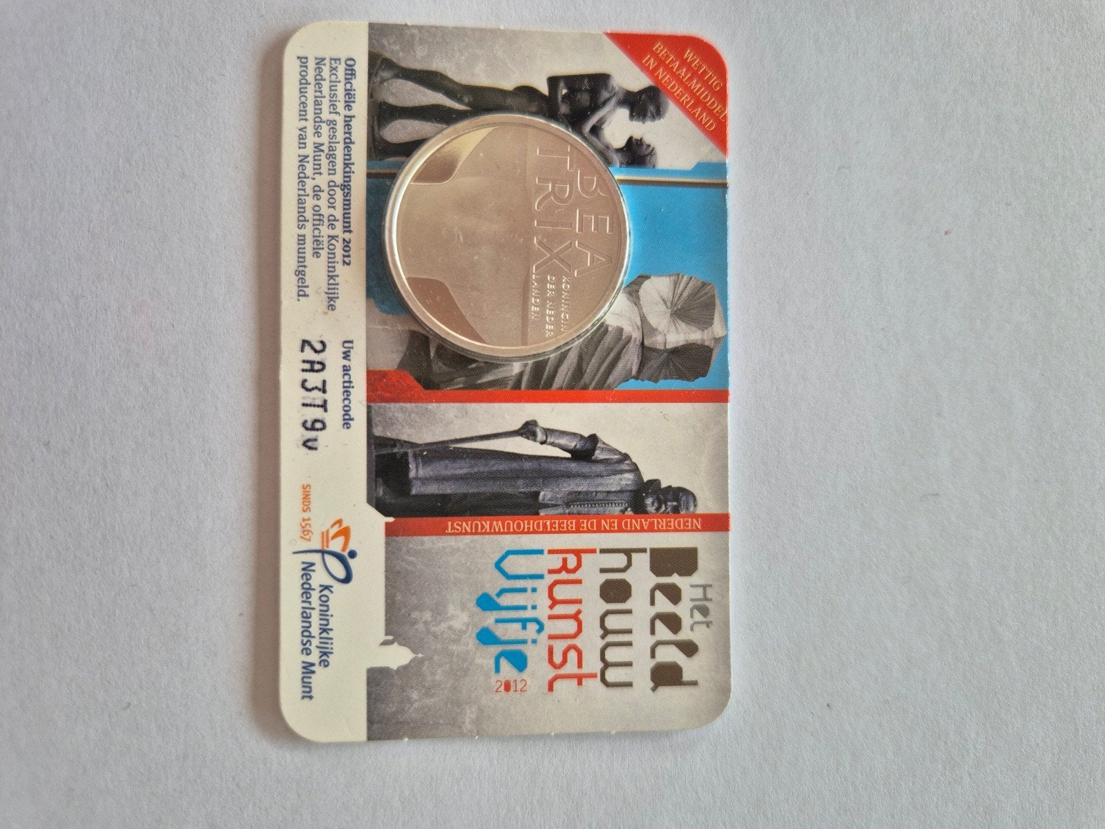 Zwaar verzilverde €5 munt Beatrix 2012, Ophalen of Verzenden