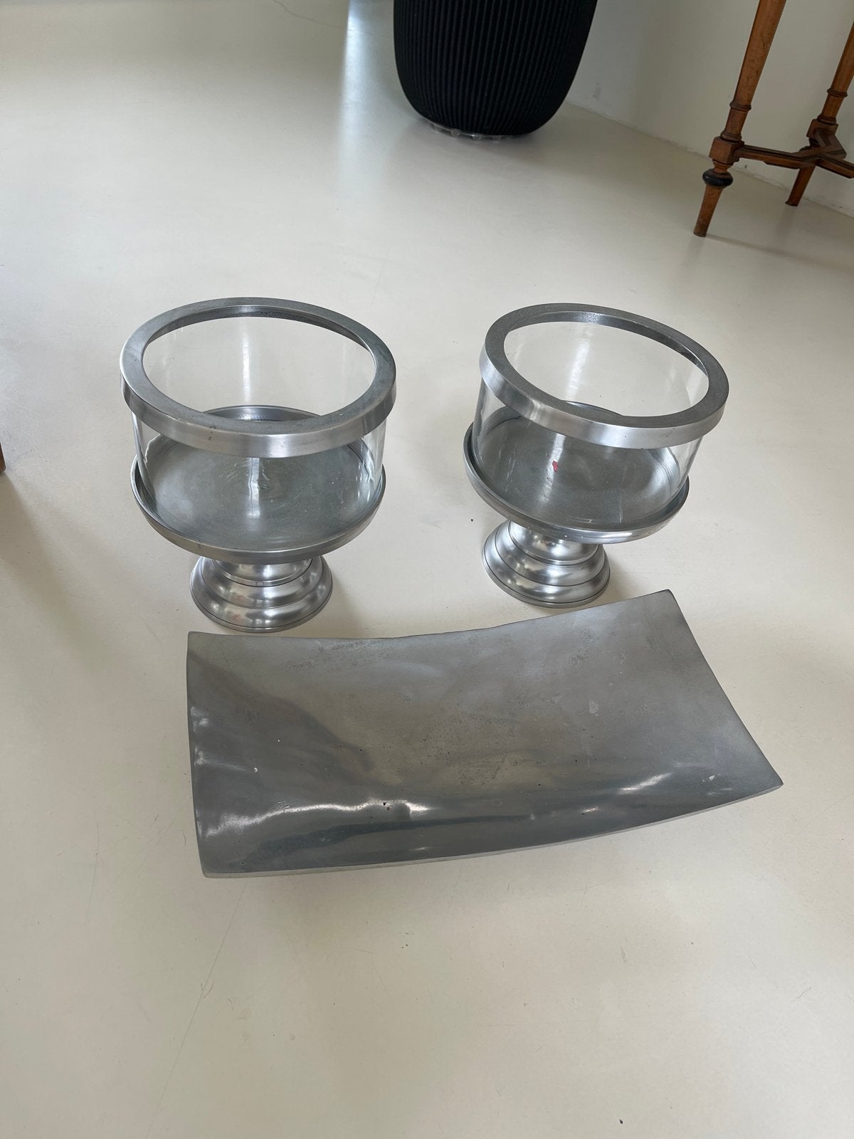 Set van accessoires en bijpassende lamp, Ophalen, Gebruikt, Glas, 150 tot 200 cm