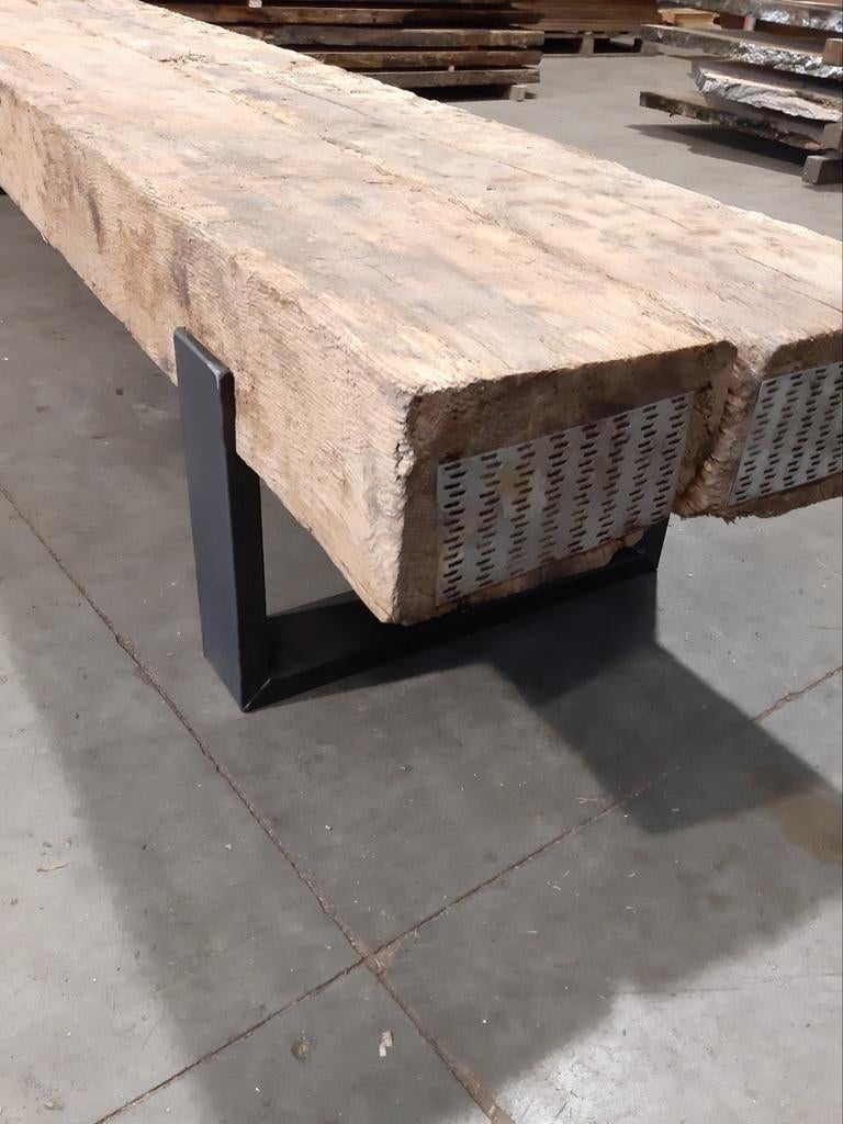 Oud eiken blanke balken Spoorbielzen  bielzen  Geborsteld, Tuin en Terras, Bielzen en Borders, Biels, Ophalen of Verzenden, Velsenstraat  2