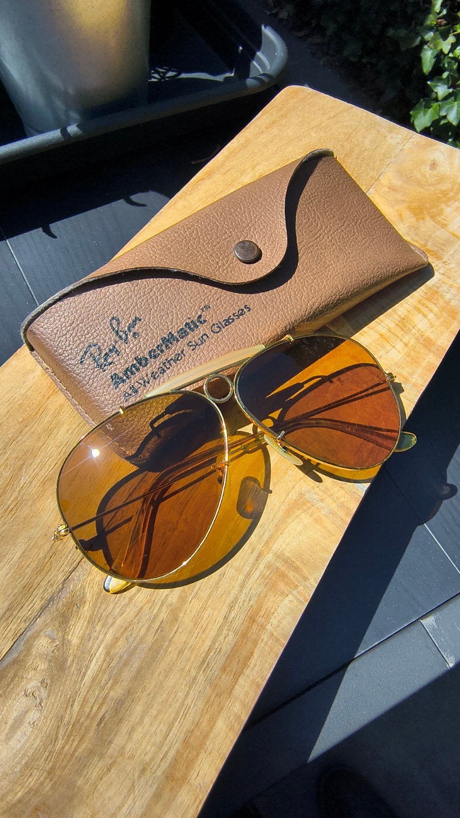 Vintage Ray-Ban B&L  USA Shooter Ambermatic maat 62-14, Ophalen of Verzenden, Zo goed als nieuw, Ray-Ban