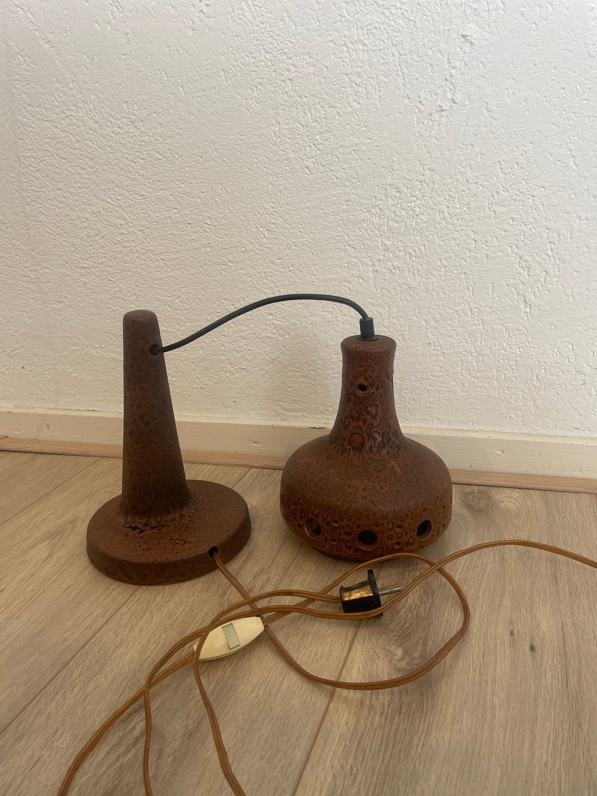 Vintage Fat Lava Keramische  wandlamp - Jaren '70 Design, Antiek en Kunst, Ophalen
