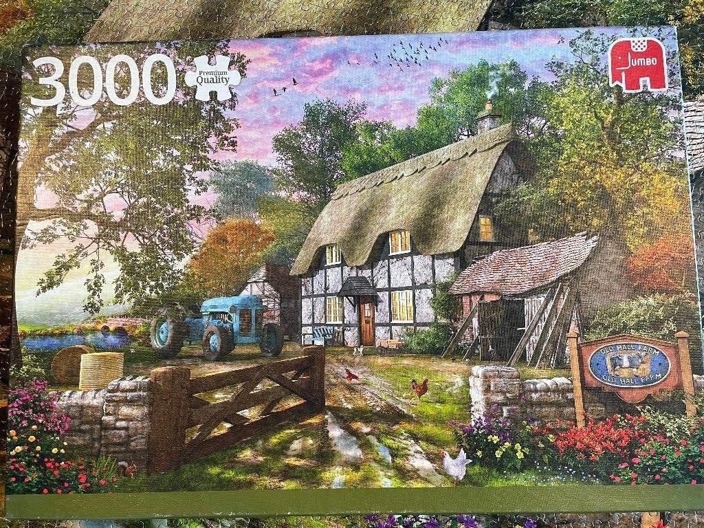 Jumbo legpuzzel 3000 stukjes Farmers Cottage, Hobby en Vrije tijd, Ophalen of Verzenden, Meer dan 1500 stukjes, Zo goed als nieuw