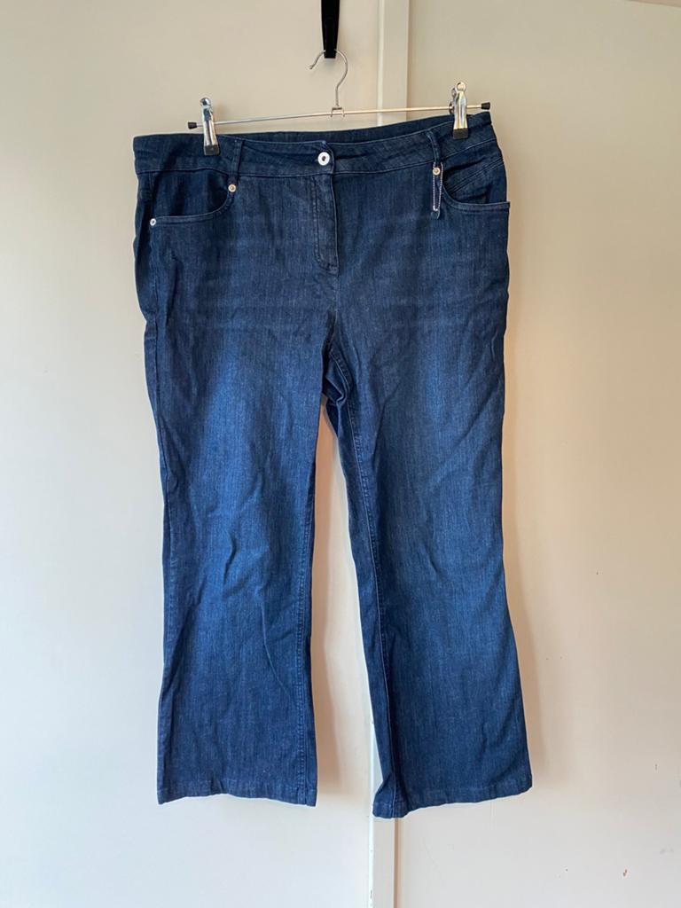 Robell katoenen stretch bootcut jeans maat 48 donkerblauw, Blauw, Overige jeansmaten, Ophalen of Verzenden, Zo goed als nieuw