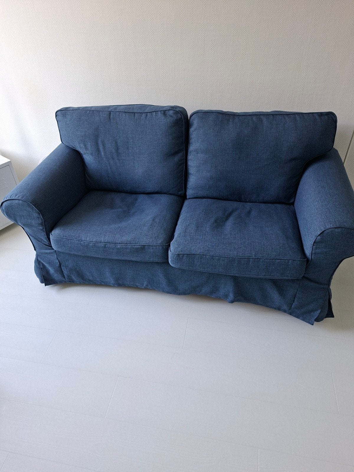 Zgan donkerblauwe hoes Ektorp Ikea 2 zits., Ophalen of Verzenden, Zo goed als nieuw, 75 tot 100 cm, Tweepersoons