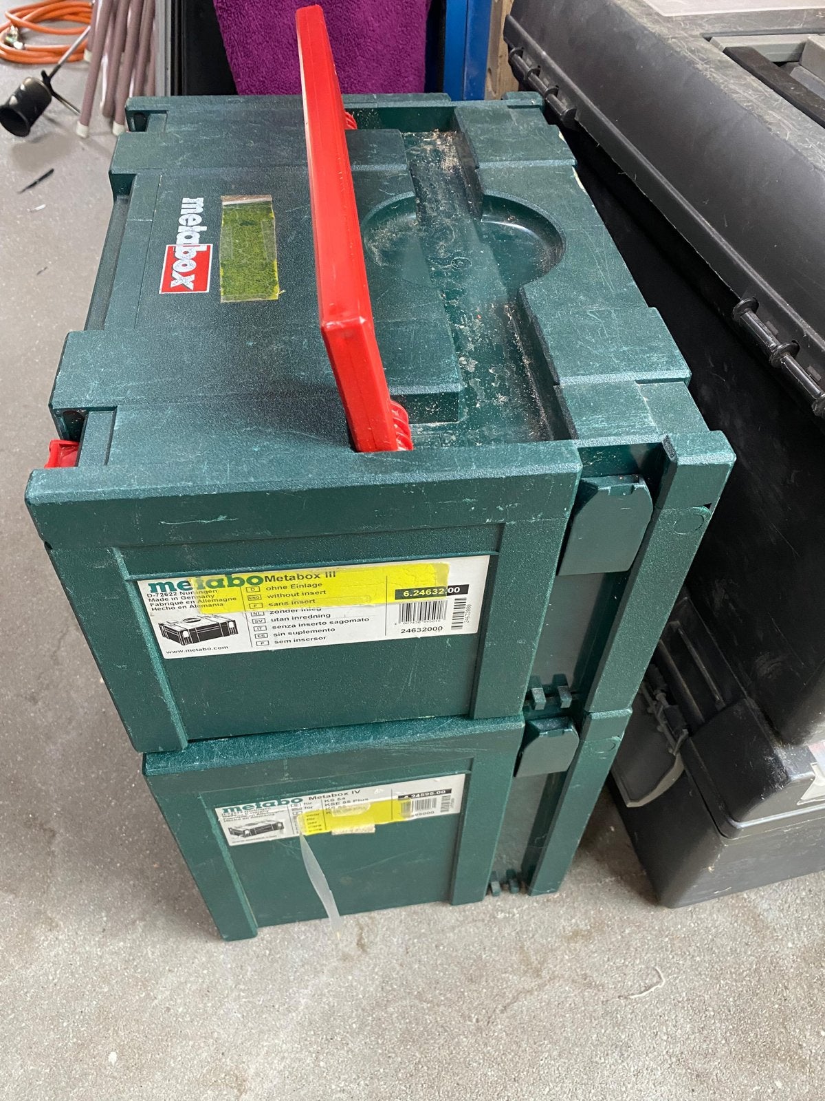 Metabo MetaBOX III en IV gereedschapskisten, Ophalen, Gebruikt