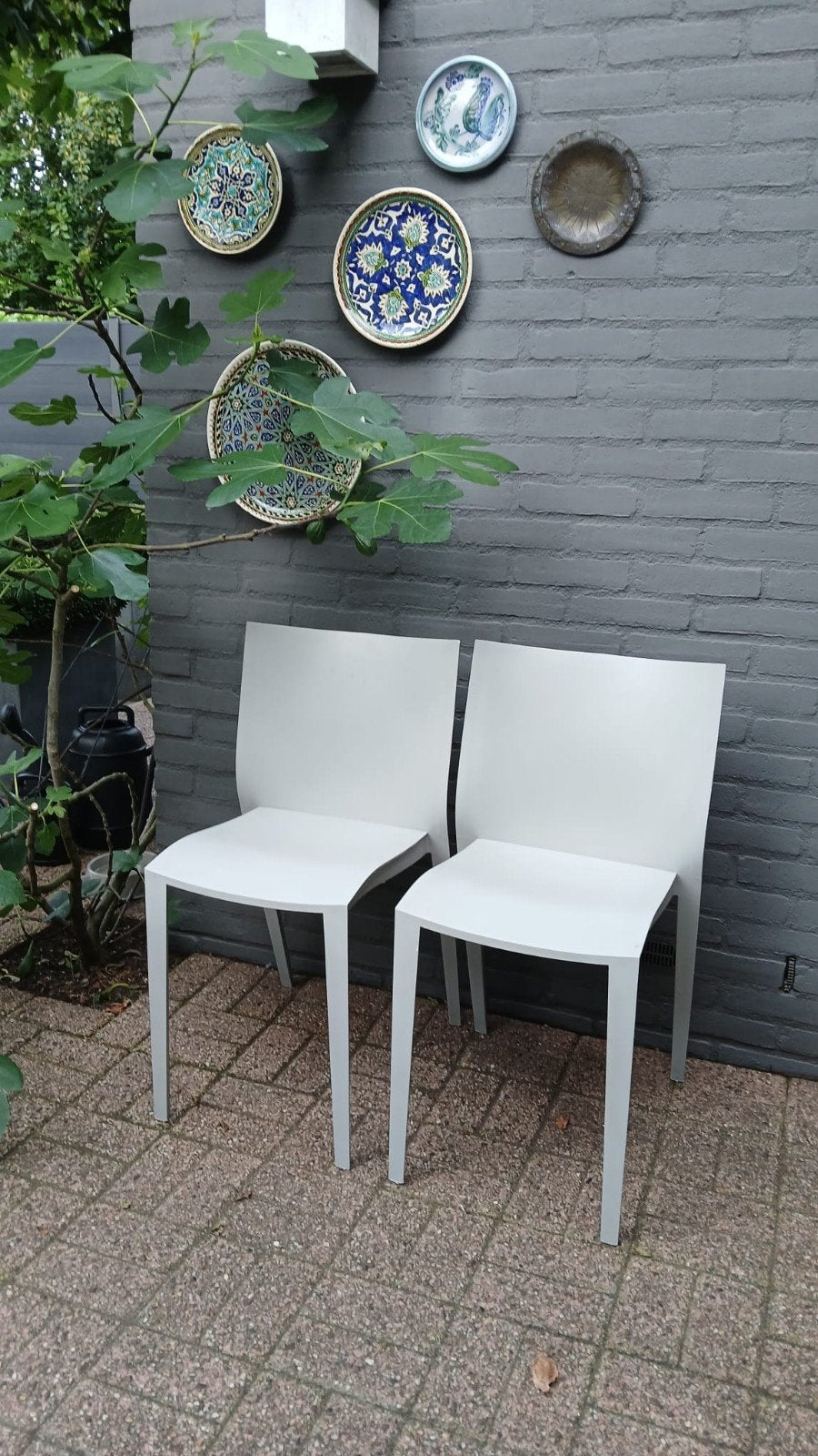 Philip Starck Slick-Slick binnen/buiten stoelen, stapelbaar., Ophalen, Gebruikt