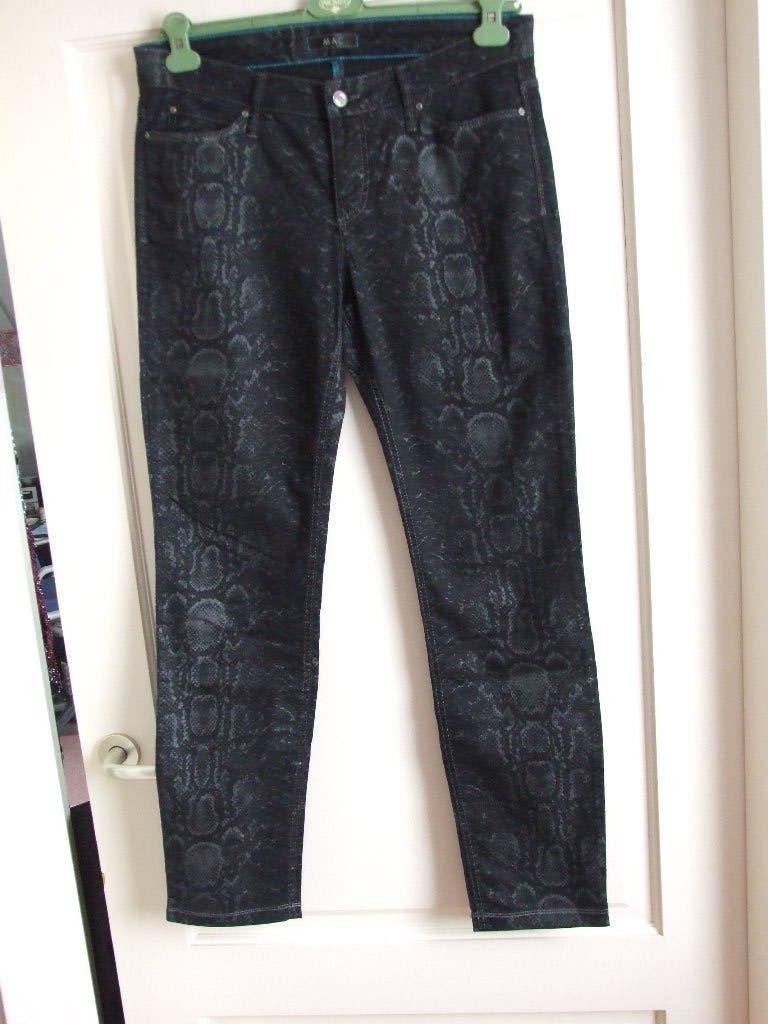 Mac nieuwe zwarte broek met snakeprint maat 40, Zwart, MAC, Maat 42/44 (L), Nieuw