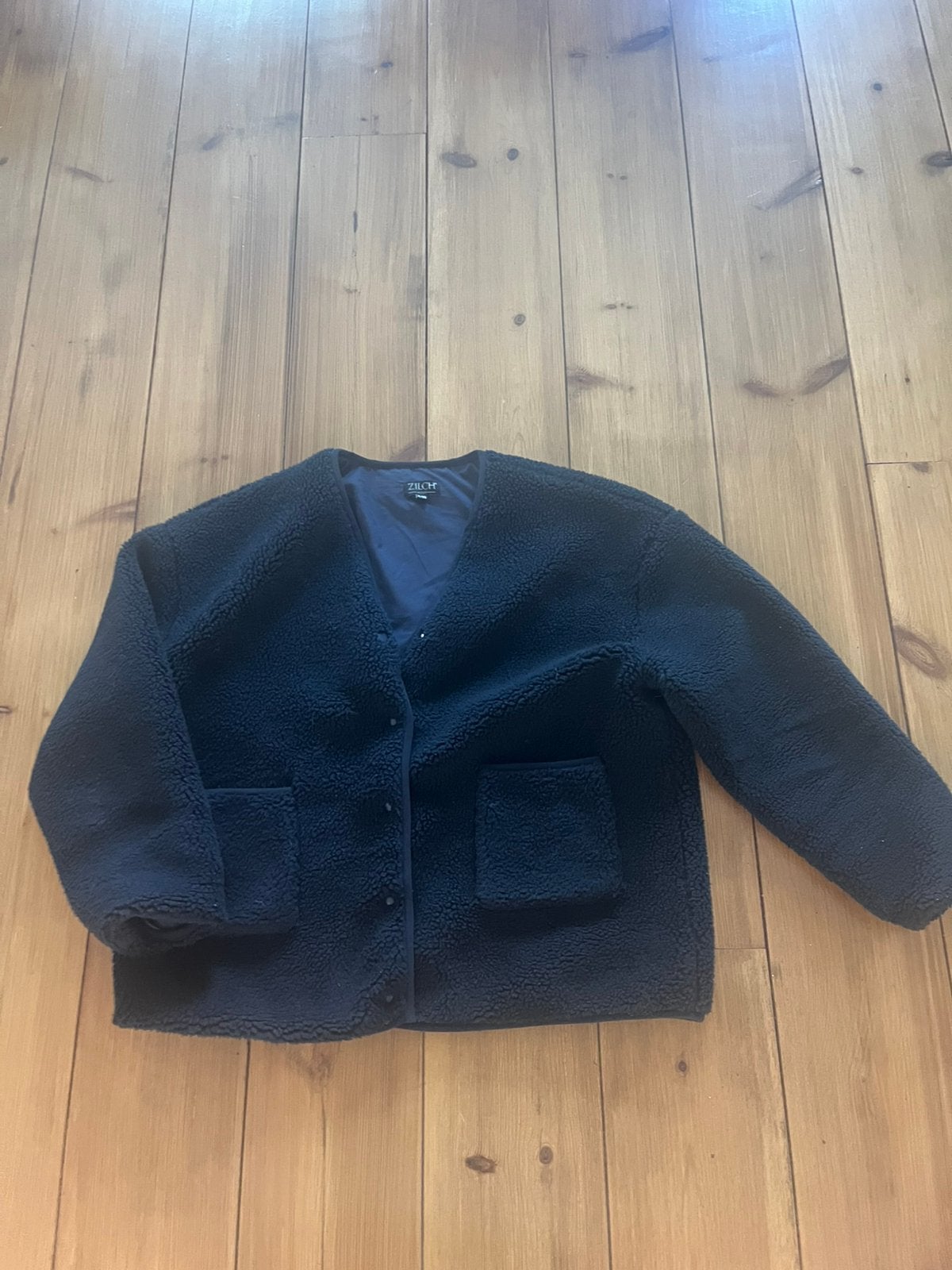 Leuke blauwe teddy bomberjas/vest Zilch, XL/XXL, Kleding | Dames, Verzenden, Zo goed als nieuw, Maat 46/48 (XL) of groter, Blauw