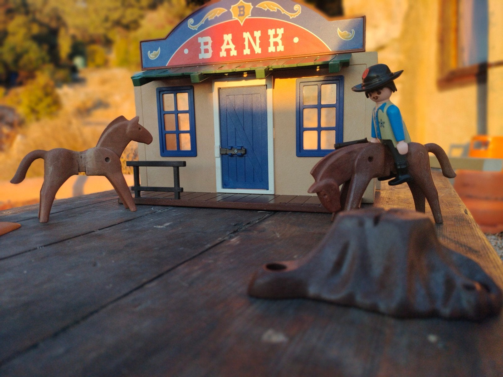 Playmobil bank Arizona commercial bank met paarden en poppet, Kinderen en Baby's, Verzenden