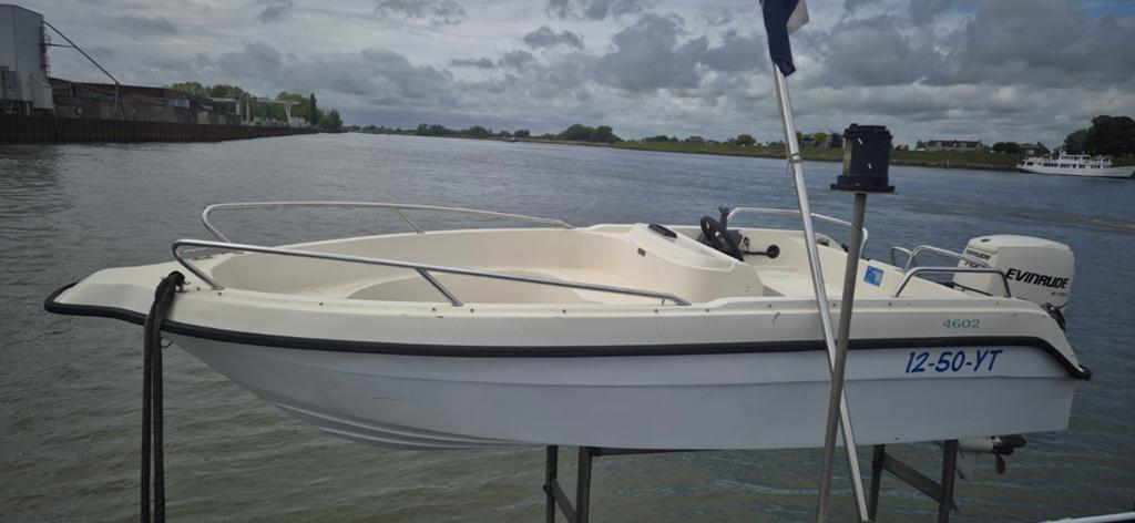 Evinrude E-TEC 75pk buitenboordmotor met boot, Overige merken, Gebruikt, 70 tot 120 pk, Ophalen of Verzenden