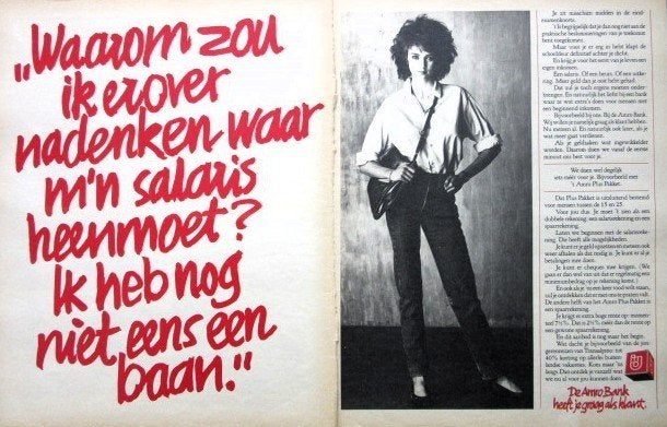 21 vintage advertenties reclames bank 1969-85 Amro NMB Post, Verzamelen, Ophalen of Verzenden, Gebruikt, Overige typen