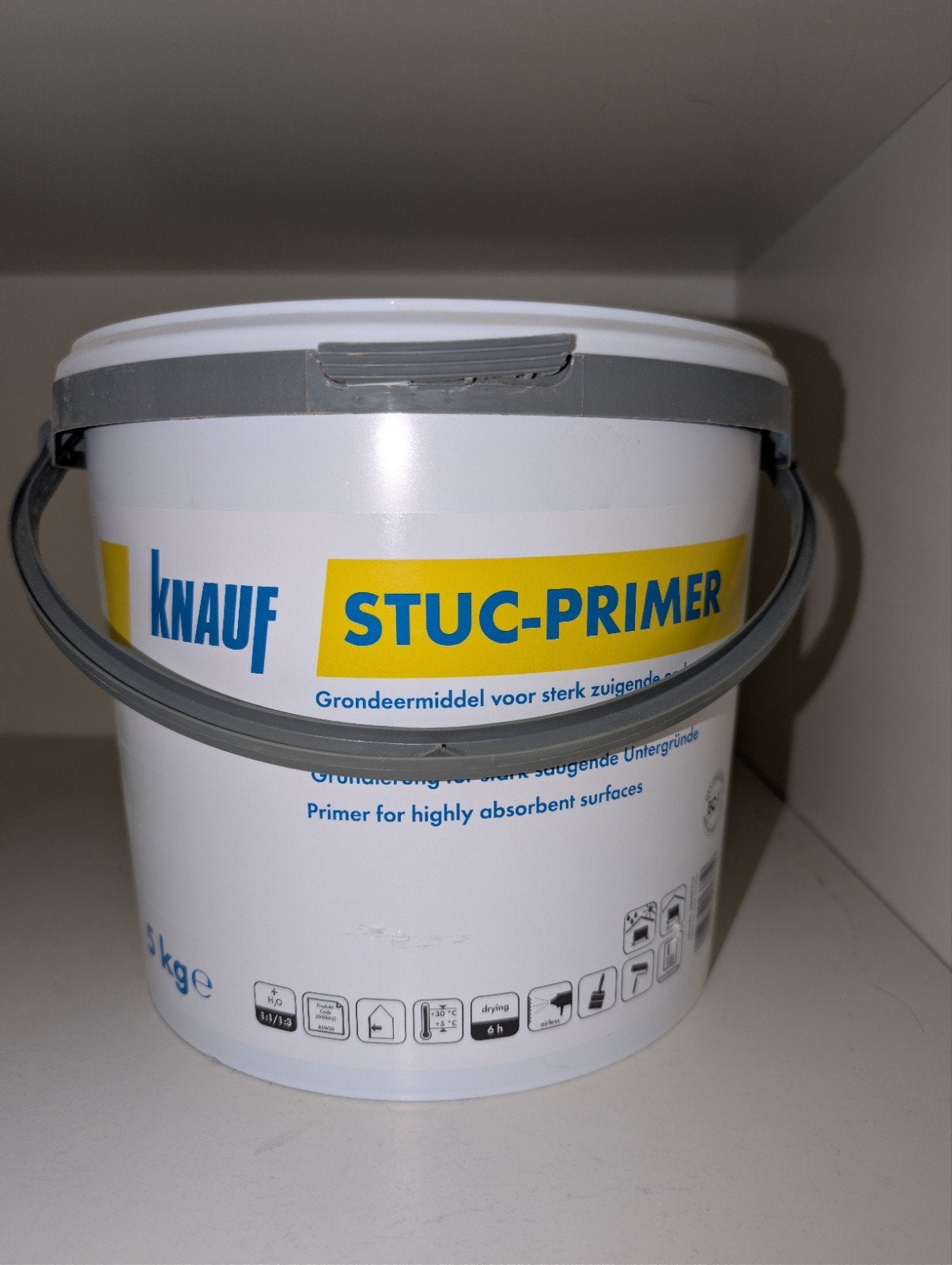 Knauf Stuc-Primer - Bijna volle emmer grondverf, Doe-het-zelf en Verbouw, Verf, Beits en Lak, Ophalen, Wit