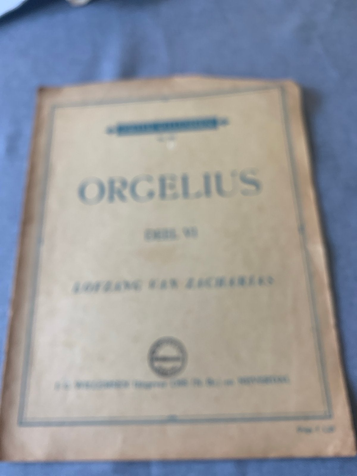 Orgelboek Orgel Gelijktijdig Lofzang van Zacharias, Orgel, Gebruikt, Klassiek, Ophalen of Verzenden