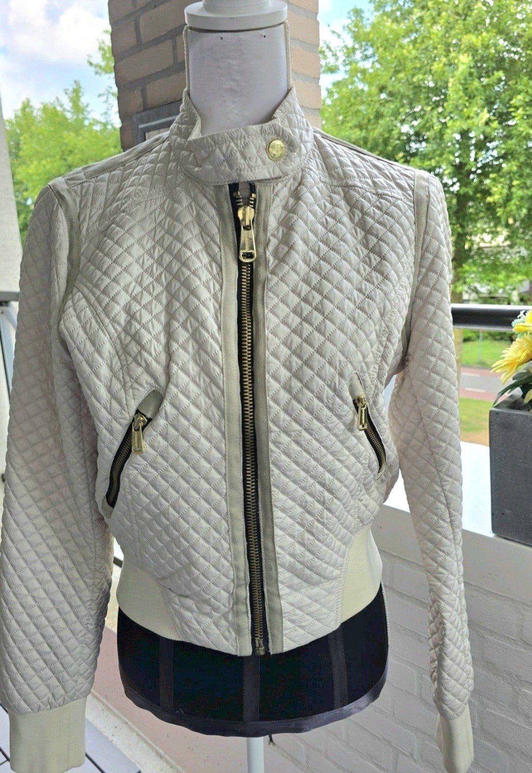 Goldbergh Luxe Bomberjack Beige - ZGAN mt38 TOP, Maat 38/40 (M), Verzenden, Beige, Zo goed als nieuw