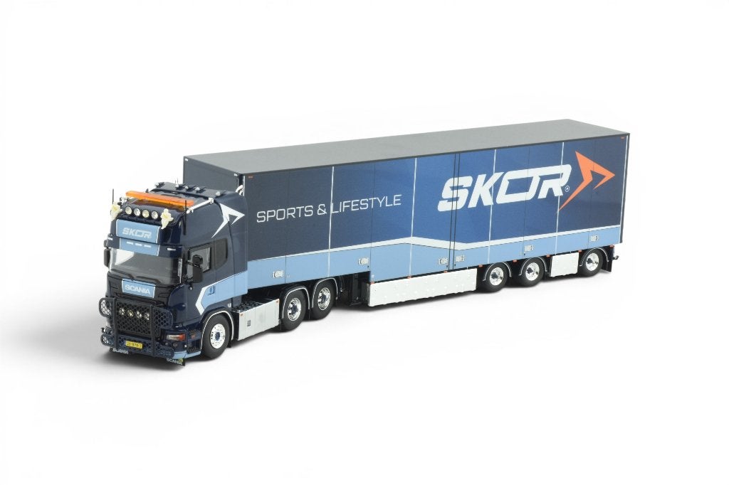 TEKNO SCANIA R SERIE TOPLINE MET STEPDECK OPLEGGER SKOR, Hobby en Vrije tijd, Modelauto's | 1:50, Ophalen of Verzenden, Nieuw