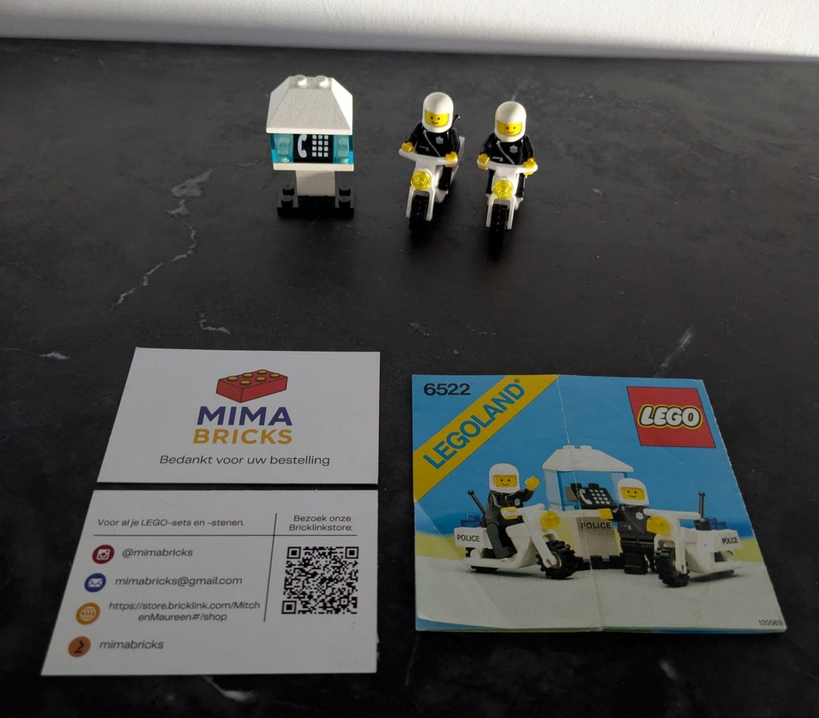 Lego Legoland 6522 Politie Motoren met Telefooncel, Kinderen en Baby's, Speelgoed | Duplo en Lego, Gebruikt, Ophalen of Verzenden